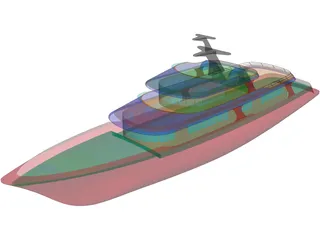 Super Yacht 155feet 3D Model