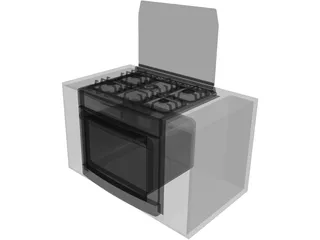 Stove Built-in 5 Burner 3D Model