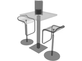 Barstool with Table 3D Model