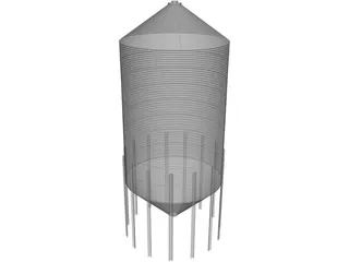 Hopper Tank 15 Foot 8 Ring 3D Model