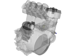 Kawasaki Engine and Sump 3D Model