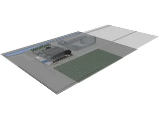 Factory Building 3D Model