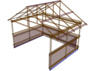 Shed Framing Run-in 3D Model