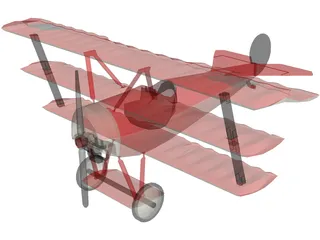 Fokker Dr.I Dreidecker Triplane 3D Model