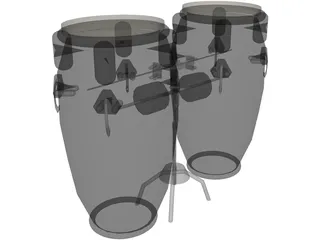 Bongo Percusion Instrument 3D Model