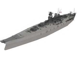 Yamato Battleship 3D Model