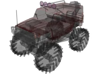 Hummer H3 4x4 Monster Truck 3D Model