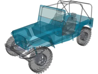 Jeep Willys Long (1945) 3D Model