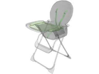 Baby Highchair 3D Model