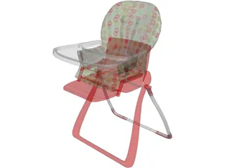 Baby Highchair 3D Model