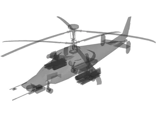 Kamov KA-58 Attack Helicopter 3D Model