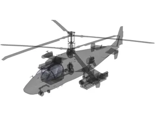Kamov Ka-52 Attack Helicopter 3D Model