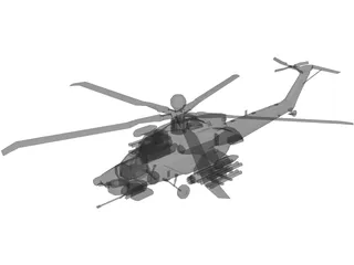 Mil MI-28N Attack Helicopter 3D Model