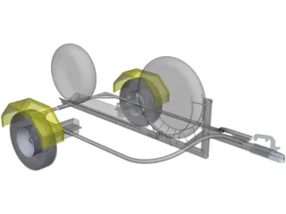 Collapsible Motorcycle Trailer 3D Model