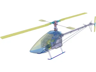 RC Helicopter for 90 engine 3D Model