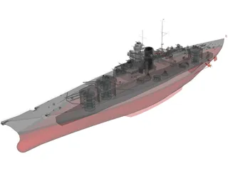 Scharnhorst-class Battleship 3D Model