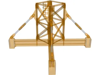 Crane Body Segment Ground Base 3D Model