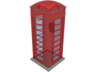 Telephone Booth 3D Model
