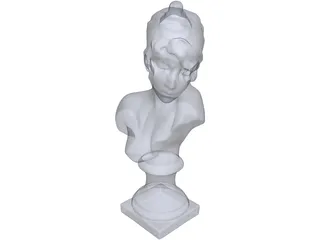 Woman Bust Torso Statue 3D Model