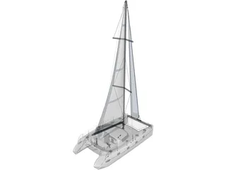 Catamaran Boat 3D Model