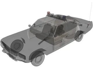 AMC Matador Highway Patrol Car 3D Model