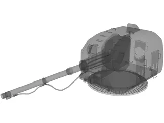 A-190E Naval Gun 100-mm 3D Model