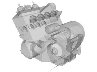 Honda CBR600RR 2003 Engine 3D Model