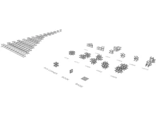 Prolyte H30V Aluminium Truss Structure Collection 3D Model