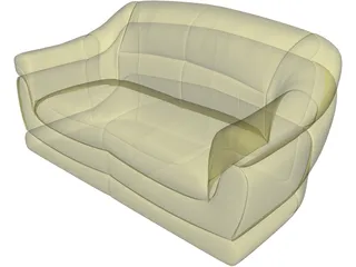 Sofa for 2 Seats 3D Model