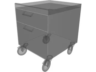 Aluminium Furniture with Wheels 3D Model