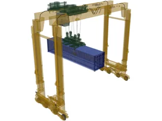 Containers Port Crane 3D Model