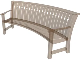 Curved Bench 3D Model