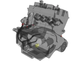 Honda CB600F Engine 3D Model