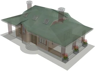 Wood House 3D Model