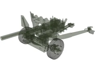 6 Pounder Anti-Tank Gun 3D Model