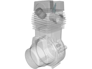 Jawa 500CC Engine 3D Model