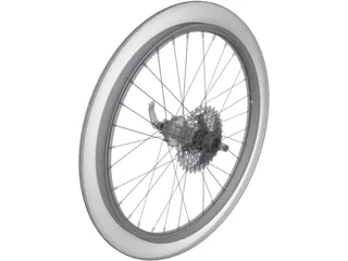 Bike Rear Wheel 20inch 3D Model