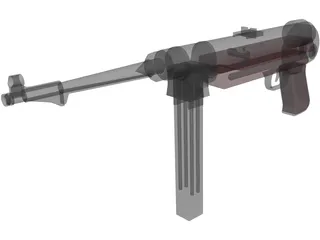 MP 40 Submachine Gun 3D Model