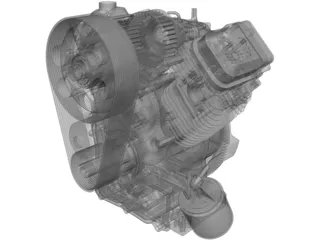 Briggs and Stratton V-Twin Vanguard Gas Engine 3D Model