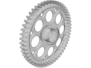 Spur Gear 47 6DP Teeth 27mm Wide 3D Model