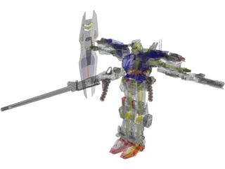 Gundam F-90 Long Range Type 3D Model