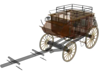 Stage Coach 3D Model