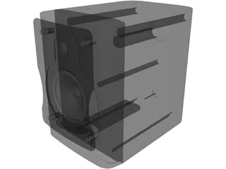 Speaker Box with Speakers and Grill 3D Model