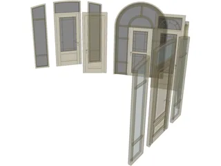 Wood Doors Collection 3D Model