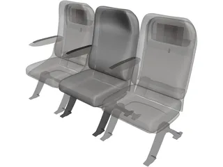 Airbus A320 Economy Seats 3D Model