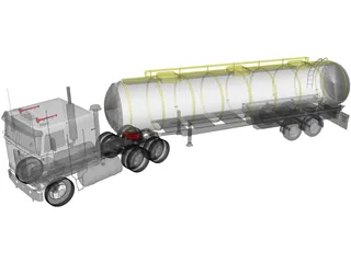 Kenworth K100 Tanker 5-axle 3D Model