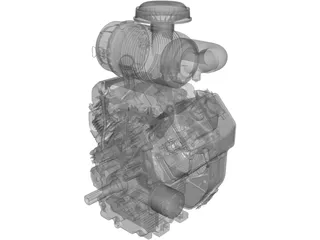 Kohler V Twin Engine 25hp 3D Model