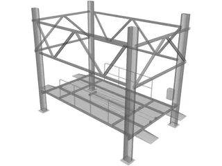 Car Lift Parking 3D Model