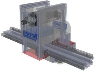 CNC Gantry Router Holder and Movement Construction 3D Model