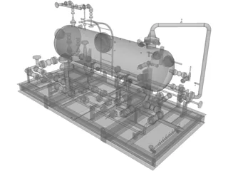 Test Separotor Skid 3D Model